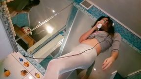 Omg!!! Hairy Hot MILF Dances and Fingers Herself Anal
