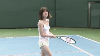 The tennis match is interrupted when the lesbians got soak and ache for a irresistible lick
