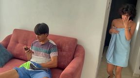I SURPRISE MY step BROTHER-IN-LAW WATCHING MY INTIMATE PHOTOS WHILE HE MASTURBATES AND I RIDE HIS DICK TO LOWER HIS HORNY