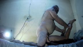 Young & Old Hard Fuck - Hard Pussy Fuck with Cum on Her Ass