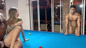 I bet on a pool and got double-fucked by two large dicks - Part 1