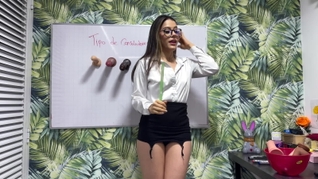 Study the different types of dildos with me. I'm a little excited and eager to teach you.