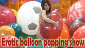 Erotic balloon popping show