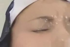 Faithful Teen Nun, 18 and Nasty, Takes a Japanese Bukkake Creampie Challenge