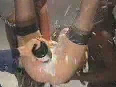 Nasty skinny prostitute asked me to fill her cunt with champagne