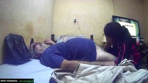 quick blowjob visit - she gets mouthful of cum