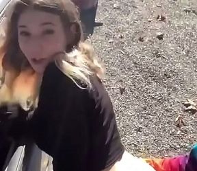 Latina gets rough outdoor BBC pounding