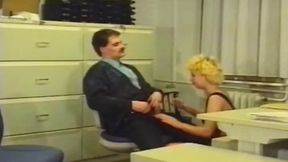 Boss' nasty secretary gets her pussy&#x1F32E;&#xFE0F; pounded by boss and colleague on shared desk