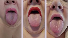Faery Magdalene's mouth up close - Lipstick, Lip Gloss, Mouth Fetish, Tongue Fetish