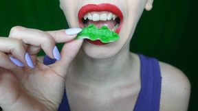 I lick, chew and eat gummy crocodiles