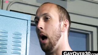 GayOver30.com - Sexy locker room raw fuck with muscular jocks, Jason Barr and Jace Ch