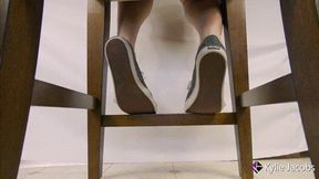 Gray Sneakers Shoeplay Under Chair - Kylie Jacobsx - WMV 1080p HD