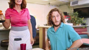 Dude bangs huge naturals mature waitress