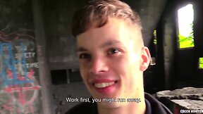 Twink takes a big czech cock for a wild ride: pov blowjob and deepthroat action
