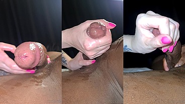 She gives me a very sensual handjob