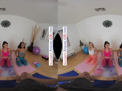 Tantric yoga trio looks to you and your dick for focus