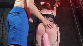 Slutty public dungeon play involves intense corporal punishment for naughty&#x1F608; subs