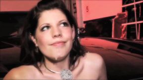 horny brunette latina, isabella leay, takes off her sexy cocktail dress and gets it on...