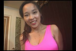 Cute busty Asian milking tits on her lover - lactation fetish with Kaori