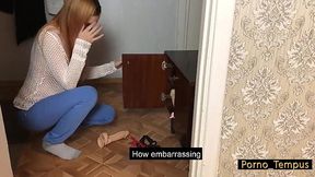 Russian porn actress met her fan and showed him her best toys and the best poses for fucking