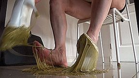 a spill trap under the table