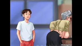 Summer fling: Young cock&#x1F32D; bangs grandma, gets her knocked up