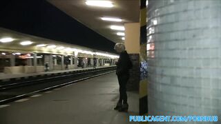PublicAgent Blonde Sucks and Fucks on Public Train
