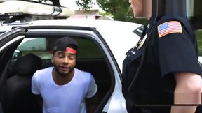 Milf cops take cell phone thief to private spot for a hot banging