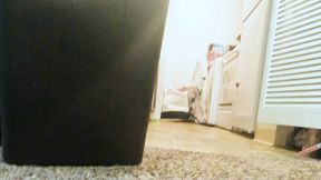Tiny human runinng through Giantess Home POV 4k