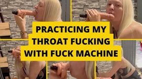 Practicing my throat fucking with my fuck machine