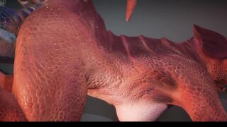 Wild Life Dragon Lesbo Love Red & Blue Scalie