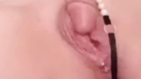 Big clitoris juicy masturbation in close-up