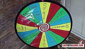 4 hot girls Spinning the wheel of Nudity ends with epic fun