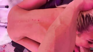 Anal double penetration & Split Roasting W/ Fucking Machine @skyluxxe for my Videos