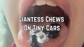 Giantess Phoenix Bates Chews On Tiny Cars 4k HD - Toy Cars - Mouth Sounds - Giantess Crush - Chewing