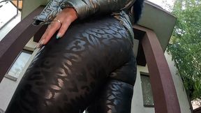 a lot of cum on my shiny down-jacket from the gardener 270