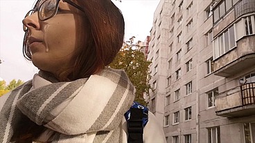 Walking with cum on my face