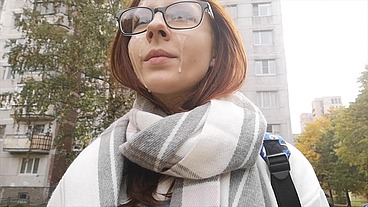 Walking with cum on my face
