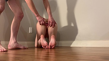 step-daughter begs step dad step daddy to let her cum.