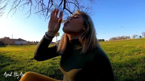 swallowing pee in the streets with a lot of people around!!!