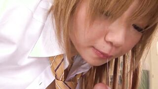 18 Yo Japanese has rough sex with 2 teachers into the classroom. Young chick Sex with Old