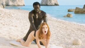 Gold Digger Fucks huge black cock Instead of Her Man's By The Seashore