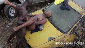 the mechanic and his customers caught fucking publicly in a car garage in front of the other customers with his big and long cock in his work clothes on african bi and lesbians