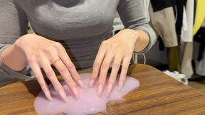 #249 - My long nails playing with slime