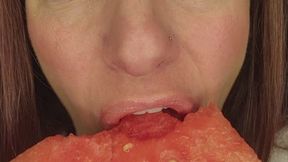 Sasha Eats A Watermelon