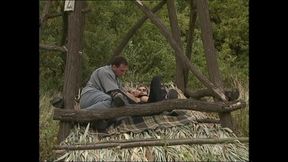 Two Vintage MILFs with Giant Tits Fucked Doggy Style and Cummed in Mouth by Big Cocks