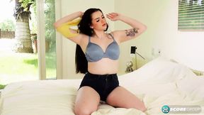 Vigorously, curvy teen's massive juggs get intimate massages, followed by lustful fingering👉 of her succulent crotch