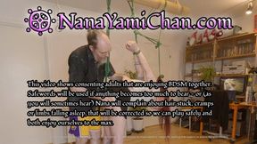 4k UHD: Girl in tip toe crotch rope predicament bondage and spanked