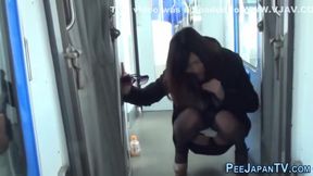 Train Turns into Brunette&#039;s Golden Shower