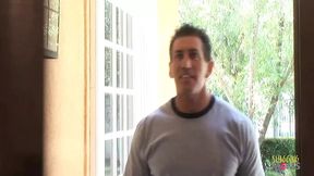 A knock on the door arouses intense and sensual sexual activity with large artificial breasts